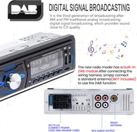 CAMECHO DAB+ Autórádió Bluetooth MP3 Lejátszó 4x50W USB SD Kártya Távirányítóval 3