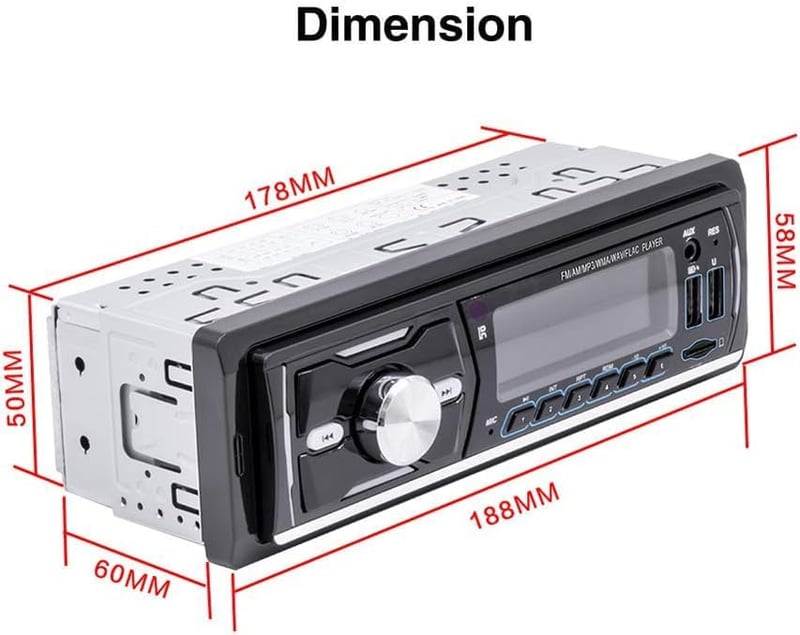 CAMECHO DAB+ Autórádió Bluetooth MP3 Lejátszó 4x50W USB SD Kártya Távirányítóval