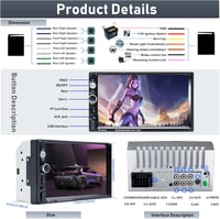 CAMECHO Dupla DIN Autórádió Bluetooth MP5 Multimédia Sztereó USB FM Android Tükrözés + LED Tolatókamera Távirányítóval 7