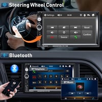 CAMECHO Dupla DIN Autórádió Bluetooth MP5 Multimédia Sztereó USB FM Android Tükrözés + LED Tolatókamera Távirányítóval 4