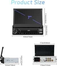 CAMECHO Wireless CarPlay Android autórádió 7" motorozott kijelzővel Bluetooth kihangosítóval 8