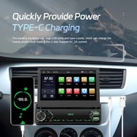 CAMECHO Wireless CarPlay Android autórádió 7" motorozott kijelzővel Bluetooth kihangosítóval 7