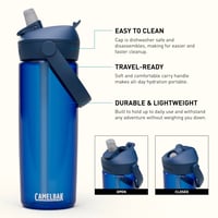 Športová fľaša CamelBak Thrive Flip Straw 20 oz – ventil On-the-Go Flow – protiprachový uzáver – otočná rukoväť – na turistiku a cestovanie autom – Oxford blue 3