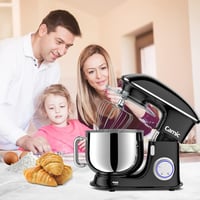 Camic 1500W Konyhai Robotgép 8L Rozsdamentes Acél Tállal - 6 Sebességű Dagasztógép Keverővel, Habverővel, Mosogatógépben Mosható Tartozékokk 7
