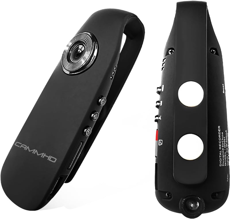 CAMMHD 1080P Testkamera 32GB Memóriával Hordozható Bodycam Mozgásérzékelő Vízálló Fém Ház 3-7 Óra Felvétel