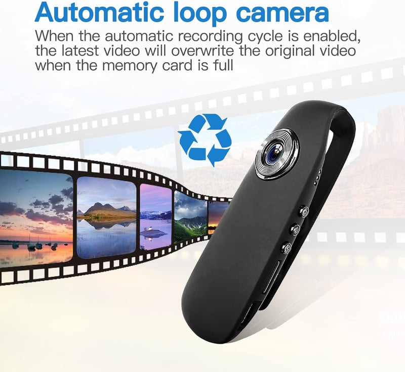 CAMMHD 1080P Testkamera 32GB Memóriával Hordozható Bodycam Mozgásérzékelő Vízálló Fém Ház 3-7 Óra Felvétel
