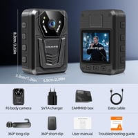 CAMMHD F6-64GB 4K Testkamera, 12-14 Órás Üzemidő, Éjjellátó Funkcióval, Vízálló Testkamera Hang- és Videórögzítéssel, Rendvédelmi Használatr 8