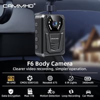 CAMMHD F6-64GB 4K Testkamera, 12-14 Órás Üzemidő, Éjjellátó Funkcióval, Vízálló Testkamera Hang- és Videórögzítéssel, Rendvédelmi Használatr 4