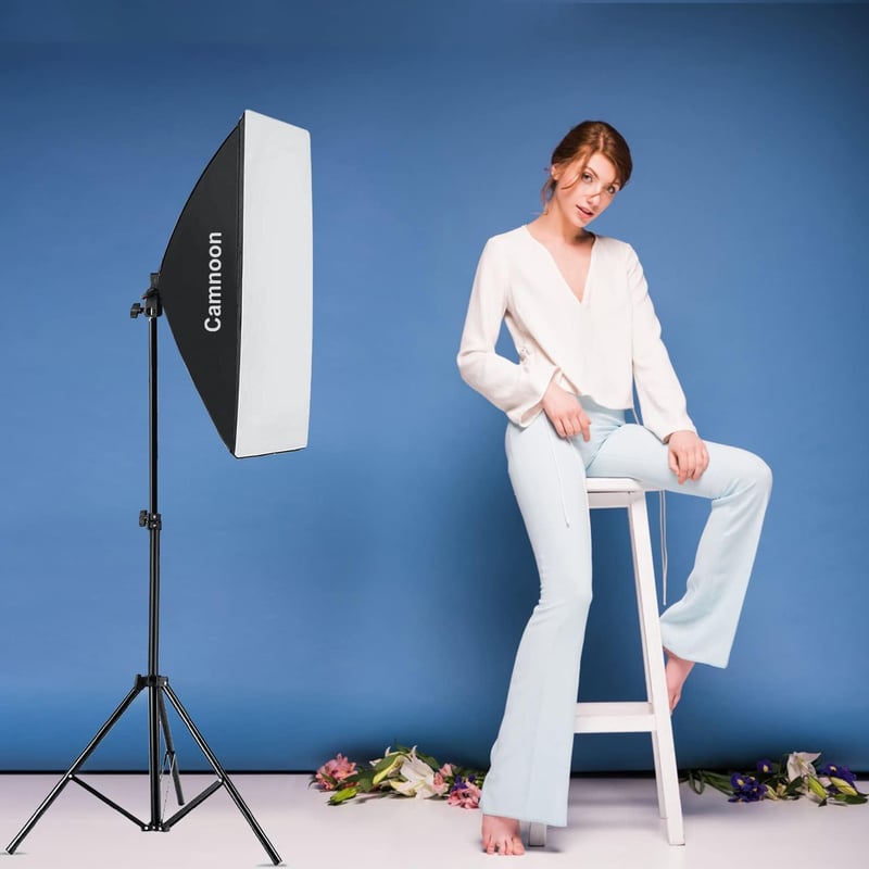 Camnoon Softbox Szett 85W LED Stúdió Világítás 3000-6000K Színhőmérséklet 50x70cm Távvezérlő Állvány Táska Fotózás