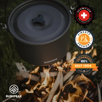 Outdoor Master alumínium főzőedény fedővel – 4 literes, 22 cm átmérőjű, rozsdamentes acél fogantyúval, 1-6 főre, kempingezéshez 3