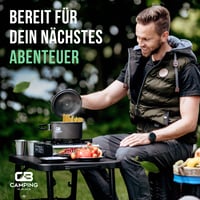 Camping kempingový set pre 2 osoby, hliníková a nerezová súprava riadu na varenie v prírode 7