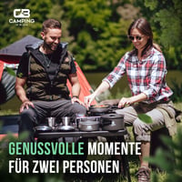 Camping kempingový set pre 2 osoby, hliníková a nerezová súprava riadu na varenie v prírode 3