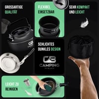 Camping kempingový set pre 2 osoby, hliníková a nerezová súprava riadu na varenie v prírode 6