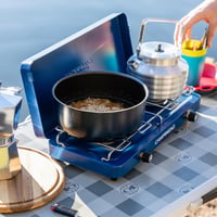Aragaz de camping compact Campingaz Base Camp Lid cu capac, 2 arzătoare, 2 x 1600 W, pentru camping și festivaluri, Albastru 8