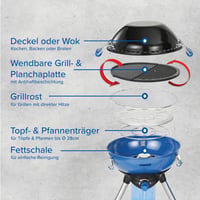 Campingaz Party Grill 400 CV plynový gril na kartuše CV300+ alebo CV470+ s piezo zapaľovaním, modrý 6