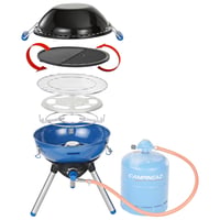 Kempingový varič Campingaz Party Grill 400 R – Prenosný plynový varič v modrej farbe, 36x36x27 cm, na grilovanie v prírode 1