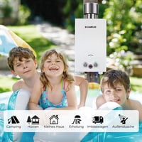 CAMPLUX BW264C-DE 10L Gázüzemű Pillanatvíz-melegítő Esőfejjel Kempinghez 5