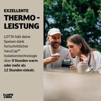 Termos pentru mâncare Campo Libre Lotta din oțel inoxidabil cu lingură, recipient pentru păstrarea alimentelor calde, ideal pentru musli și hrană pentru bebeluși, gri, 600 ml 5