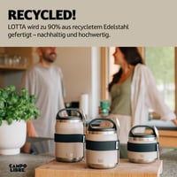 Termos pentru mâncare Campo Libre Lotta din oțel inoxidabil cu lingură, recipient pentru păstrarea alimentelor calde, ideal pentru musli și hrană pentru bebeluși, gri, 600 ml 8