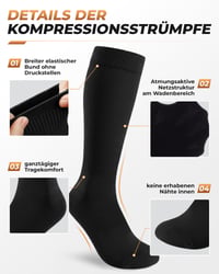 Kompresné ponožky CAMPSNAIL pre mužov a ženy – na lietanie, šport, cestovanie a beh, 3 páry 2