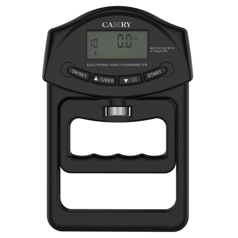 Digitálny ručný dynamometer Camry – čierny – 90 kg