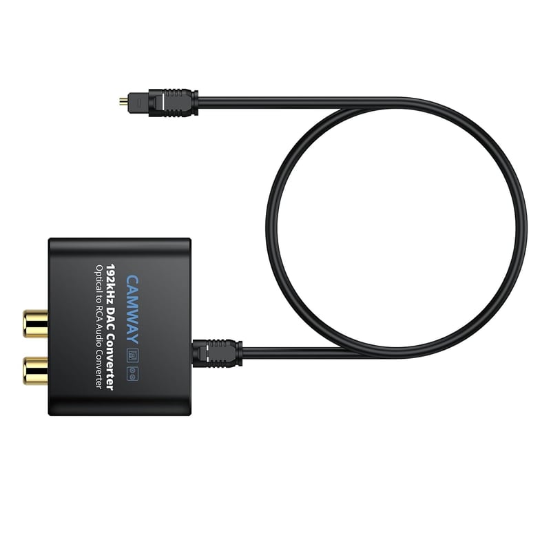 CAMWAY 192kHz digitális-analóg átalakító SPDIF/Toslink RCA 3.5mm erősítővel