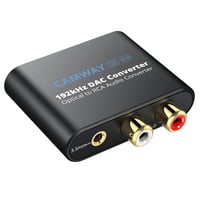 CAMWAY 192kHz digitális-analóg átalakító SPDIF/Toslink RCA 3.5mm erősítővel 9