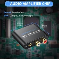 CAMWAY 192kHz digitális-analóg átalakító SPDIF/Toslink RCA 3.5mm erősítővel 3
