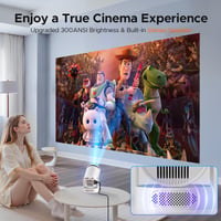 Mini projektor CAMWORLD s reproduktorom, 4K WiFi Bluetooth, rotácia 220°, korekcia lichobežníkového skreslenia, prenosný inteligentný projektor na domáce kino a vonkajšie použitie, kompatibilný s TV Stick, HDMI a USB 7
