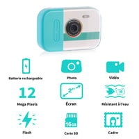 Canal Toys Photo Creator CLK079 Detský vodotesný fotoaparát IP68 3 m modrý 16 GB microSD 2-palcový LCD selfie režim filtre USB-C plávajúci 7