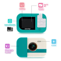 Canal Toys Photo Creator CLK079 Detský vodotesný fotoaparát IP68 3 m modrý 16 GB microSD 2-palcový LCD selfie režim filtre USB-C plávajúci 6