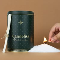 CANDELISS Gyöngy Gyertya Homok Fém Dobozban Luxus Viaszgyöngy Szett - LUXURY DOSE 1