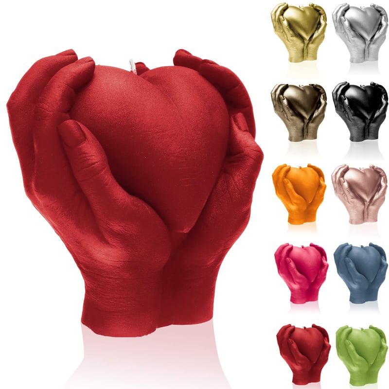 Candellana Holding Heart svijeća u obliku srca - Crvena