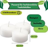 Candelo Eco Refill Teafény 54db Viaszpogácsa Újrahasználható Fedőkhöz Műanyagmentes 2