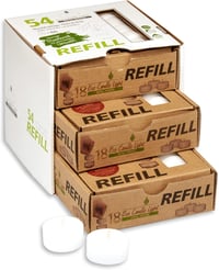 Candelo Eco Refill Teafény 54db Viaszpogácsa Újrahasználható Fedőkhöz Műanyagmentes 6