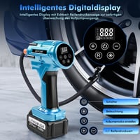 Elektrický vzduchový kompresor Candeon do auta, 150 PSI akumulátorový kompresor s 5 režimami, digitálna hustilka pneumatík s LED svetlom, pre autá, motorky a bicykle 2