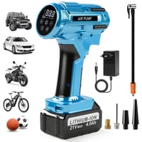 Elektrický vzduchový kompresor Candeon do auta, 150 PSI akumulátorový kompresor s 5 režimami, digitálna hustilka pneumatík s LED svetlom, pre autá, motorky a bicykle 1