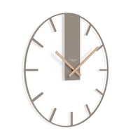 Ceas de perete Cander Berlin Jenson XXL, silențios, 40 cm, metal, arătătoare din lemn, fără ticăit, mare, modern, gri cald, living, bucătărie, vintage 3