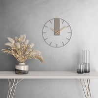 Ceas de perete Cander Berlin Jenson XXL, silențios, 40 cm, metal, arătătoare din lemn, fără ticăit, mare, modern, gri cald, living, bucătărie, vintage 5
