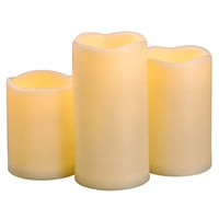 Set 3 Lumânări LED CANDLE IDEA, Exterior, Impermeabile, cu Temporizator, Efect Pâlpâitor, pe Baterii, 10-13-15 cm, Decor pentru Felinare de Nuntă, 1000 Ore de Funcționare 1