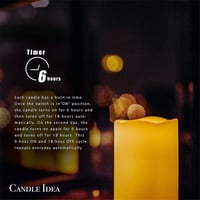 Set 3 Lumânări LED CANDLE IDEA, Exterior, Impermeabile, cu Temporizator, Efect Pâlpâitor, pe Baterii, 10-13-15 cm, Decor pentru Felinare de Nuntă, 1000 Ore de Funcționare 3