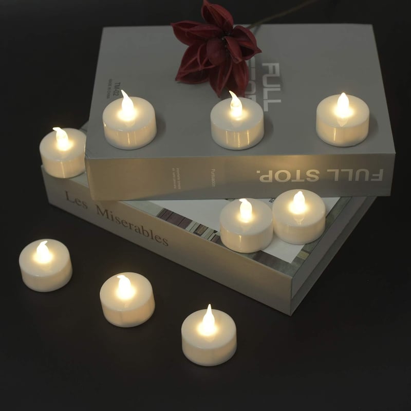 Candlesee Flakkerező LED Teamécses 12db Fehér Elemmel Működő Dekorációs Gyertya