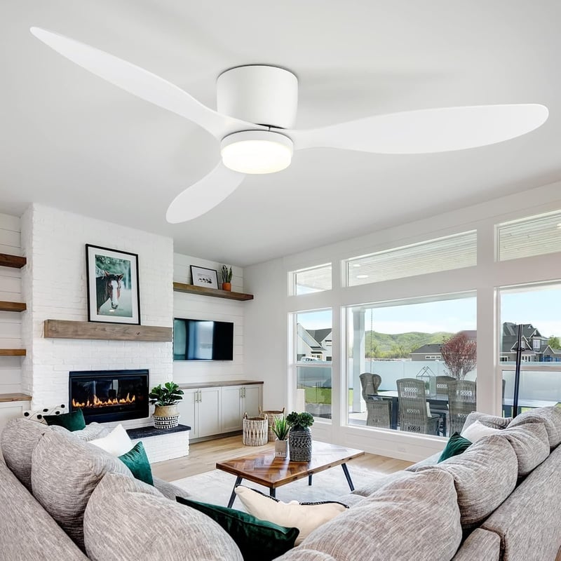 CANEOE LED Mennyezeti Ventilátor Távirányítóval, Csendes DC Motor, 106 cm Dimmelhető Lámpa