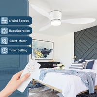 CANEOE LED Mennyezeti Ventilátor Távirányítóval, Csendes DC Motor, 106 cm Dimmelhető Lámpa 4