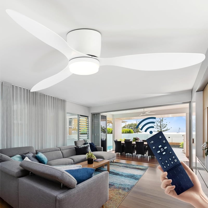 CANEOE LED Mennyezeti Ventilátor Távirányítóval, Csendes DC Motor, 106 cm Dimmelhető Lámpa