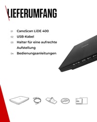 Scanner flatbed A4 Canon LiDE 400 – senzor CIS, 4800x4800 dpi, USB-C, 5 butoane, suport vertical, negru 8