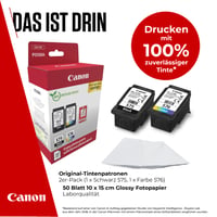 Originálne atramentové kazety Canon PG-575 + CL-576 FINE (1 čierna + 1 farebná) + fotografický papier Canon 50 listov – multipack 2