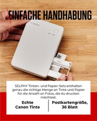 Pachet multiplu de cerneală și hârtie Canon SELPHY XS-20L - Cartuș de cerneală original pentru imprimantă foto Canon, 1 pachet și 20 de coli de hârtie foto (72 x 85 mm) 5
