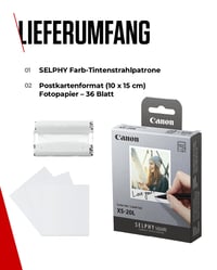 Pachet multiplu de cerneală și hârtie Canon SELPHY XS-20L - Cartuș de cerneală original pentru imprimantă foto Canon, 1 pachet și 20 de coli de hârtie foto (72 x 85 mm) 7