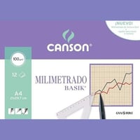 Hârtie milimetrică Canson Milimetrado Basik, A4 (21x29,7 cm), 100 g/m², alb, cu model bej, 12 coli 3